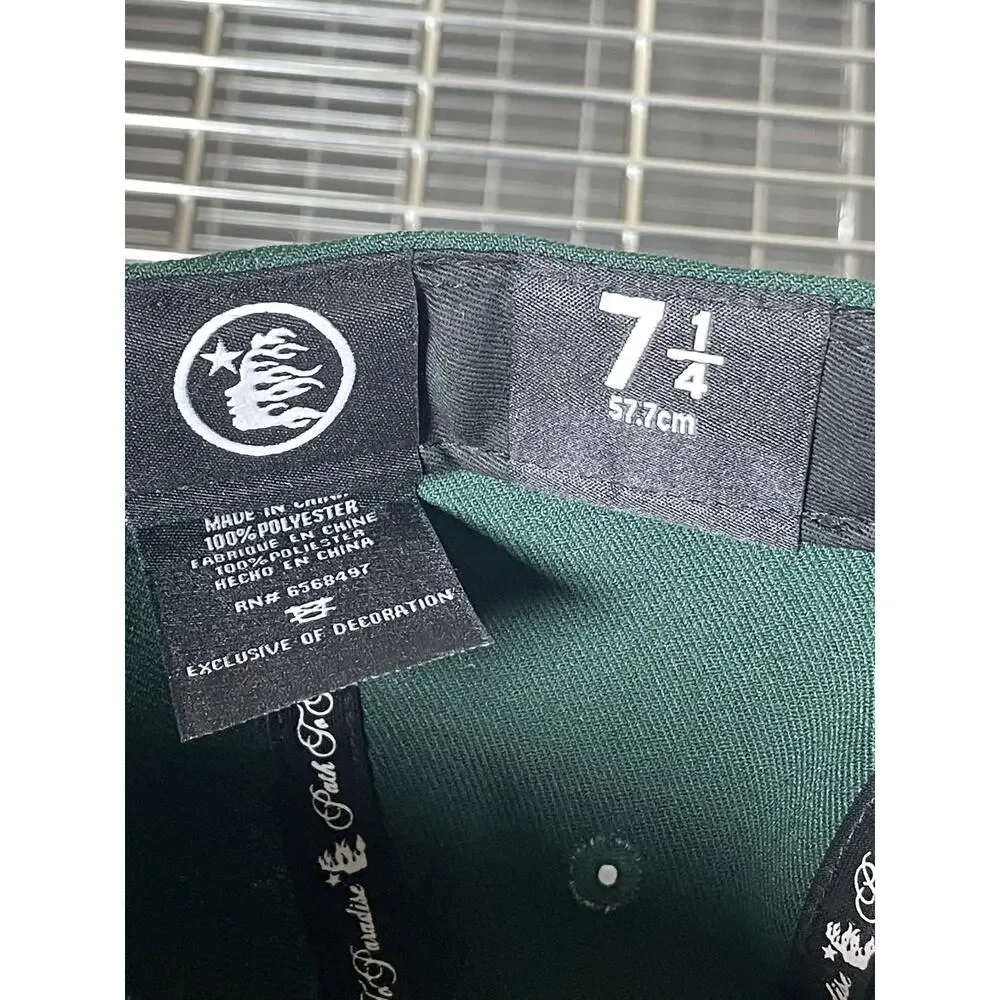 Hellstar Baseball Fitted Hat Green SIZE 7 1/4